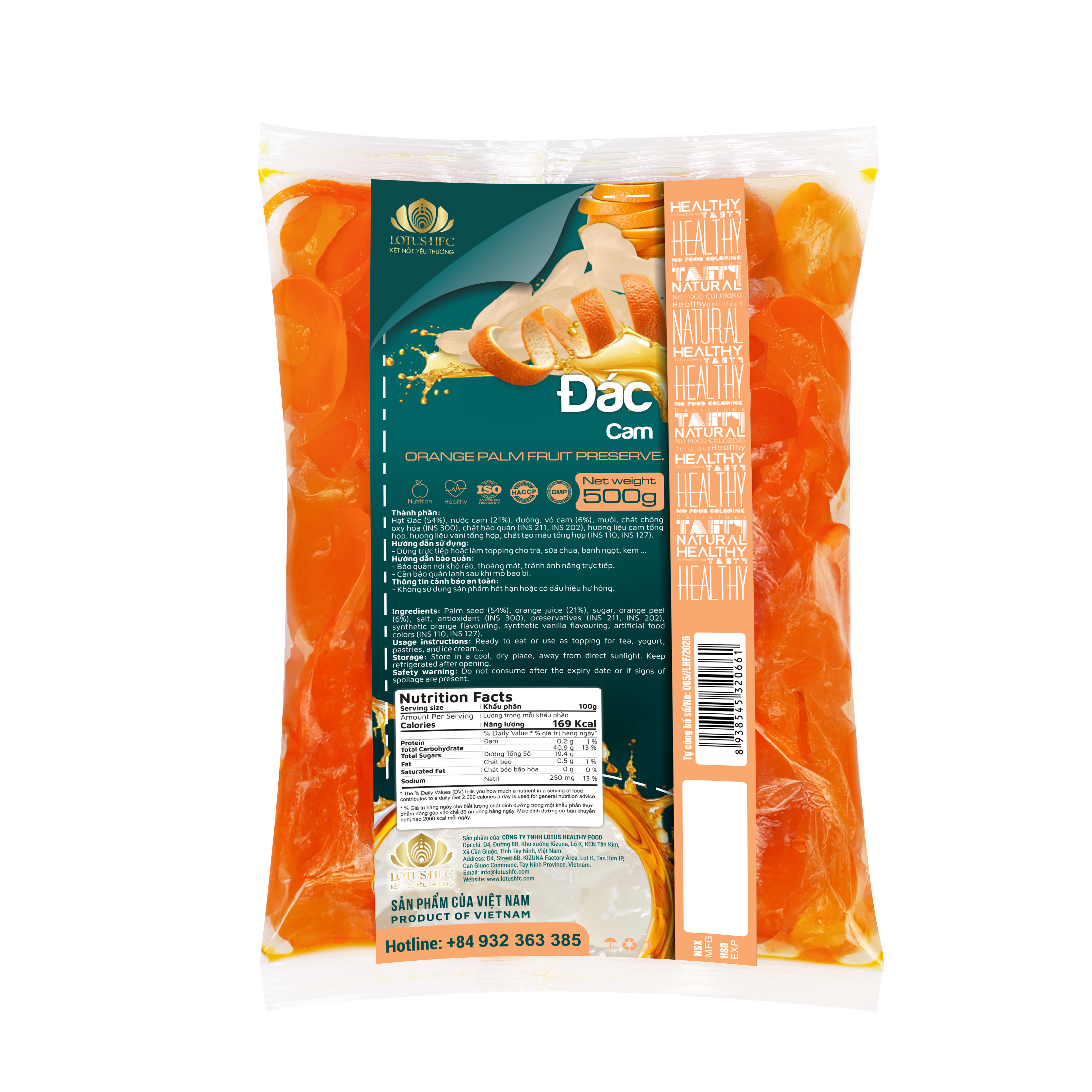 Hạt đác cam chanh dây túi 500gr